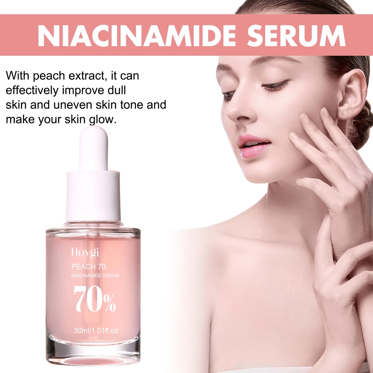 Hoygi Peach Niacinamide Essence Brightening Hydrating Serum