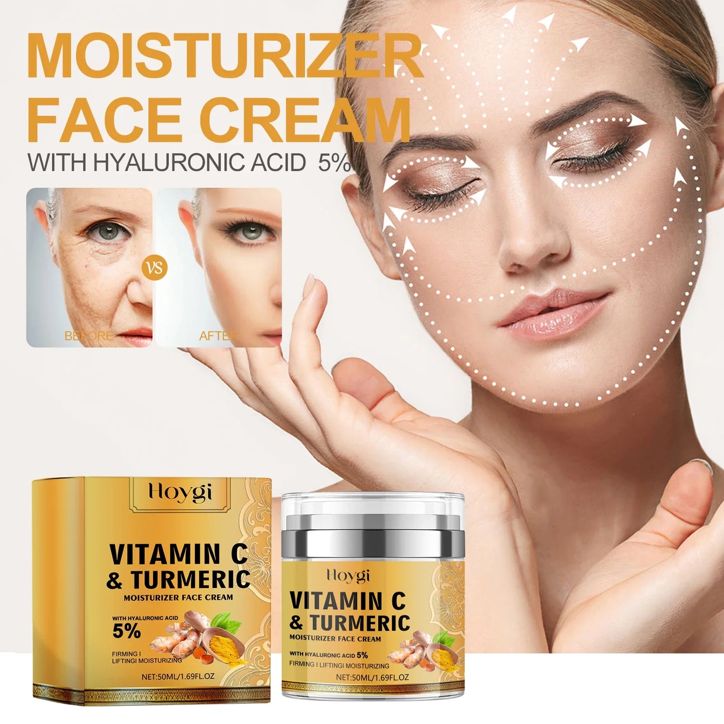 Hoygi Vitamin C Turmeric Moisturizer Face Cream For Brightening