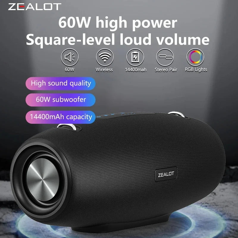ZEALOT S67 Wireless Speaker Portable Outdoor Waterproof Booming Bass