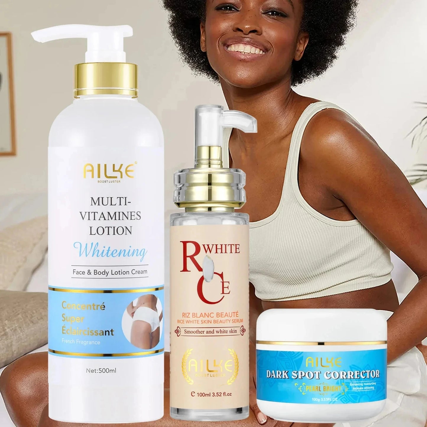 AILKE Multi Vitamin Whitening Body Lotion With Vitamins A E B3 B5