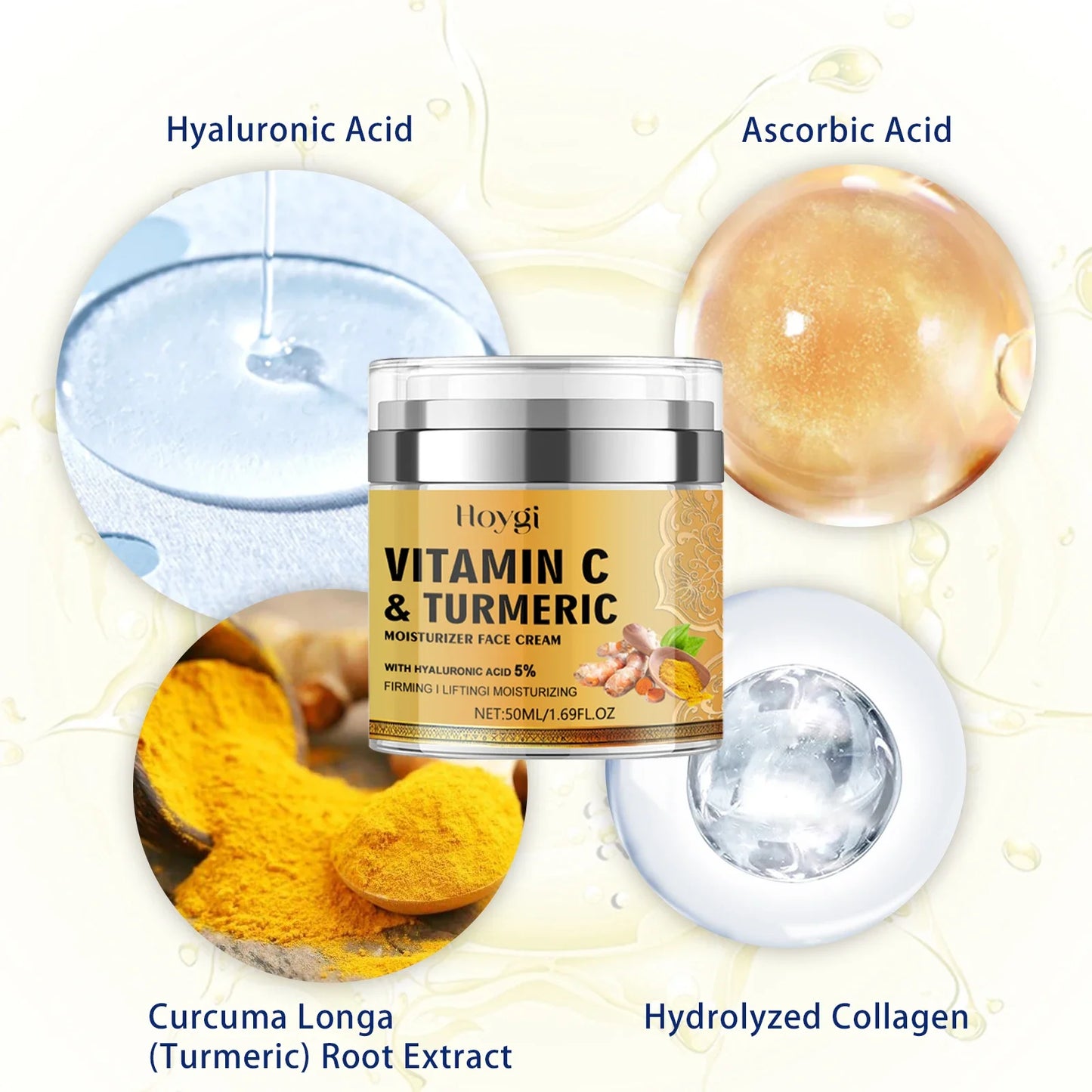 Hoygi Vitamin C Turmeric Moisturizer Face Cream For Brightening