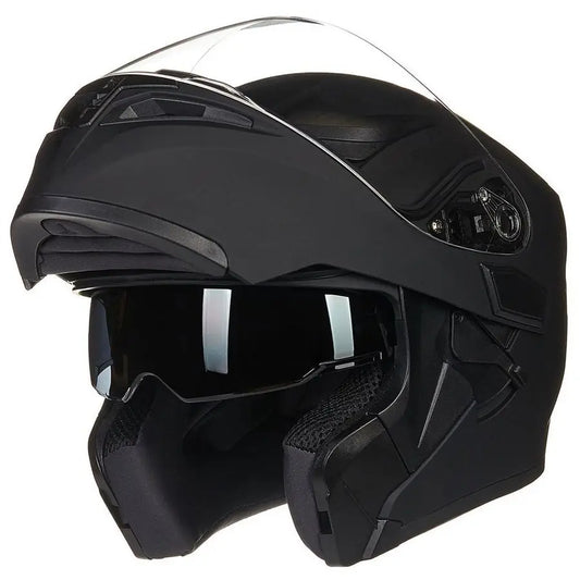 XMSJ Dual Visor Flip-Up Modular Motorcycle Helmet DOT