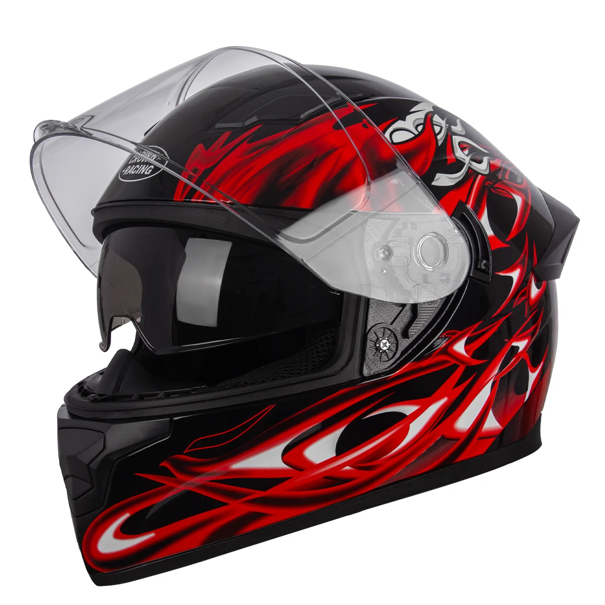 Crown Racing Full Face DOT Helmet With Built-In Sun Visor