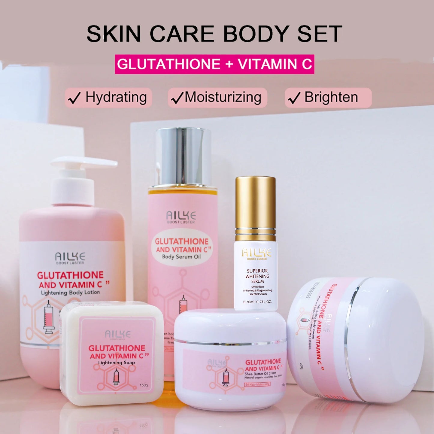AILKE Glutathione Vitamin C Kit For Skin Brightening