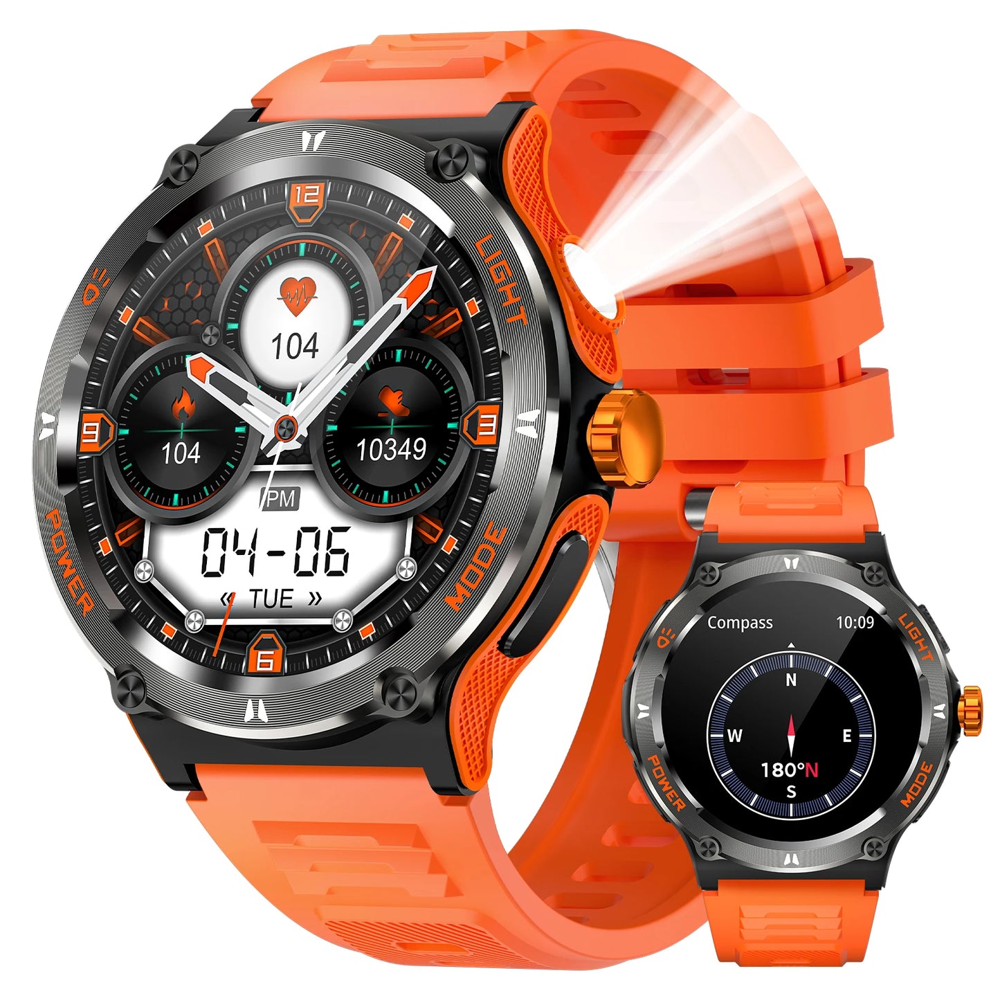 EIGIIS Smart Watch 3ATM Waterproof With Compass And LED Flashlight