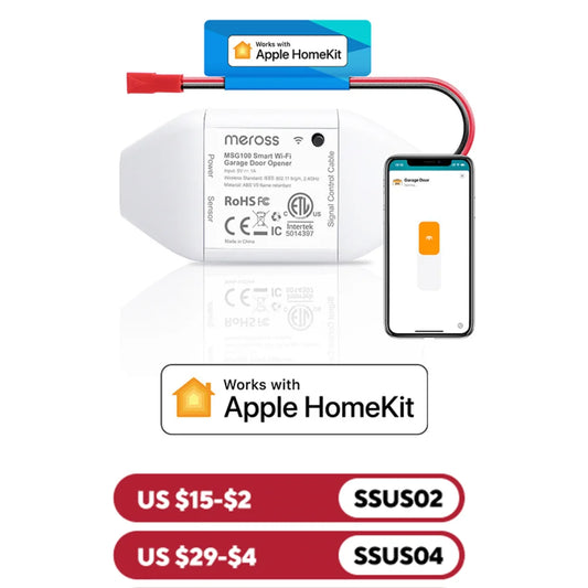 Meross HomeKit Smart WiFi Garage Door Opener With Alexa Google Assistant