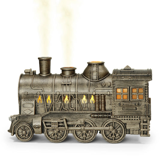 Vintage Steam Train Essential Oil Diffuser With LED Light And Two Mist Modes