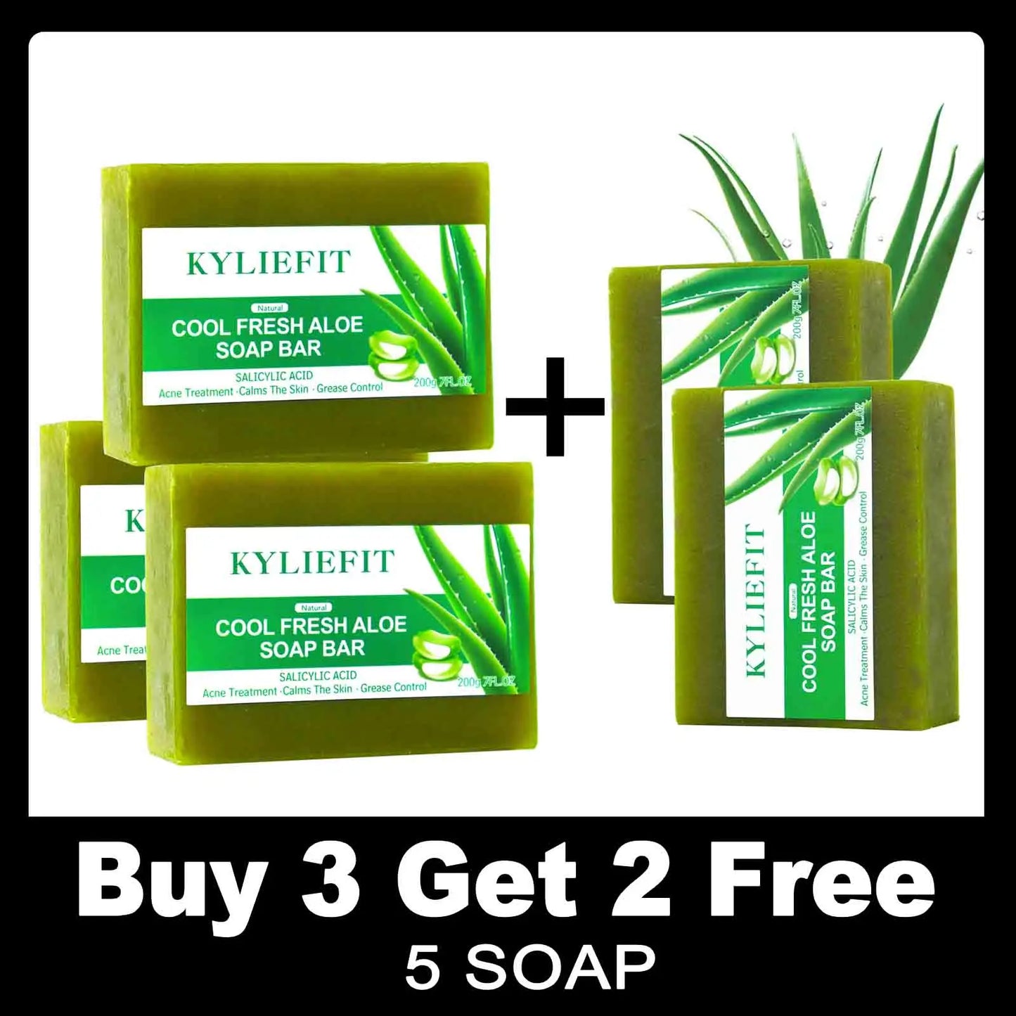 AILKE Aloe Vera Soap All Skin Types Brightening Acne