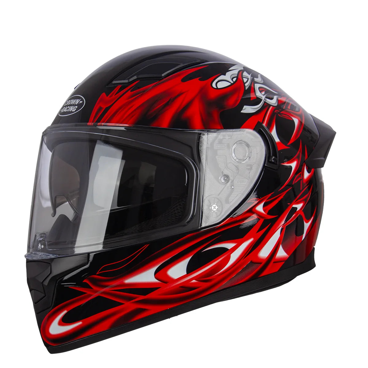 Crown Racing Full Face DOT Helmet With Built-In Sun Visor