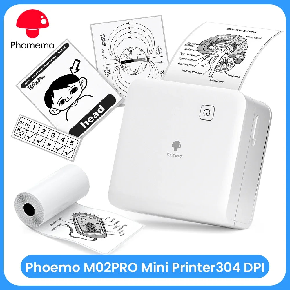 Phomemo M02 Pro Pocket Printer 300DPI Thermal Bluetooth For iOS And Android